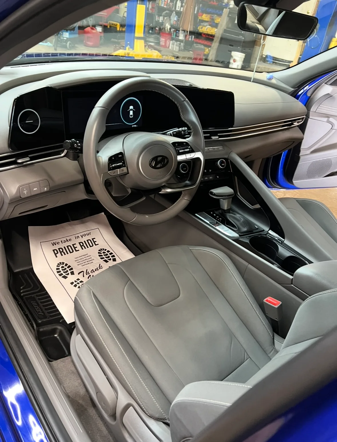 Clean gray Hyundai interior after detail