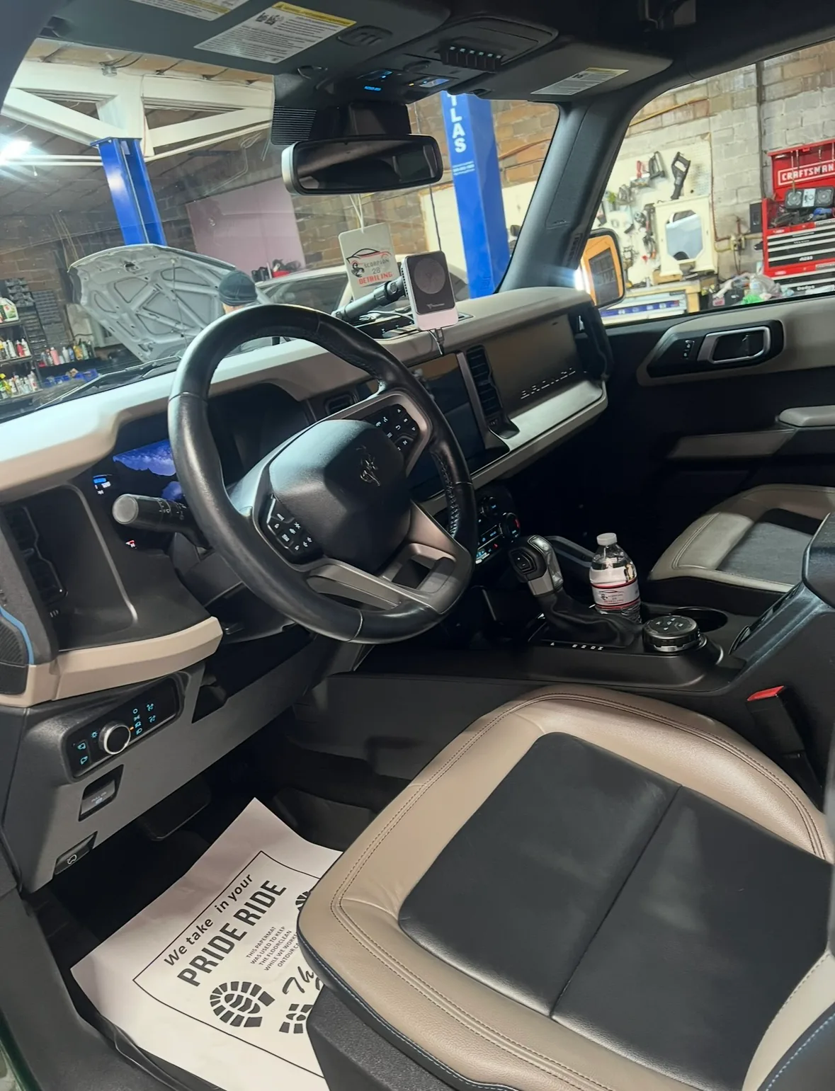 Clean Ford Bronco interior after detail